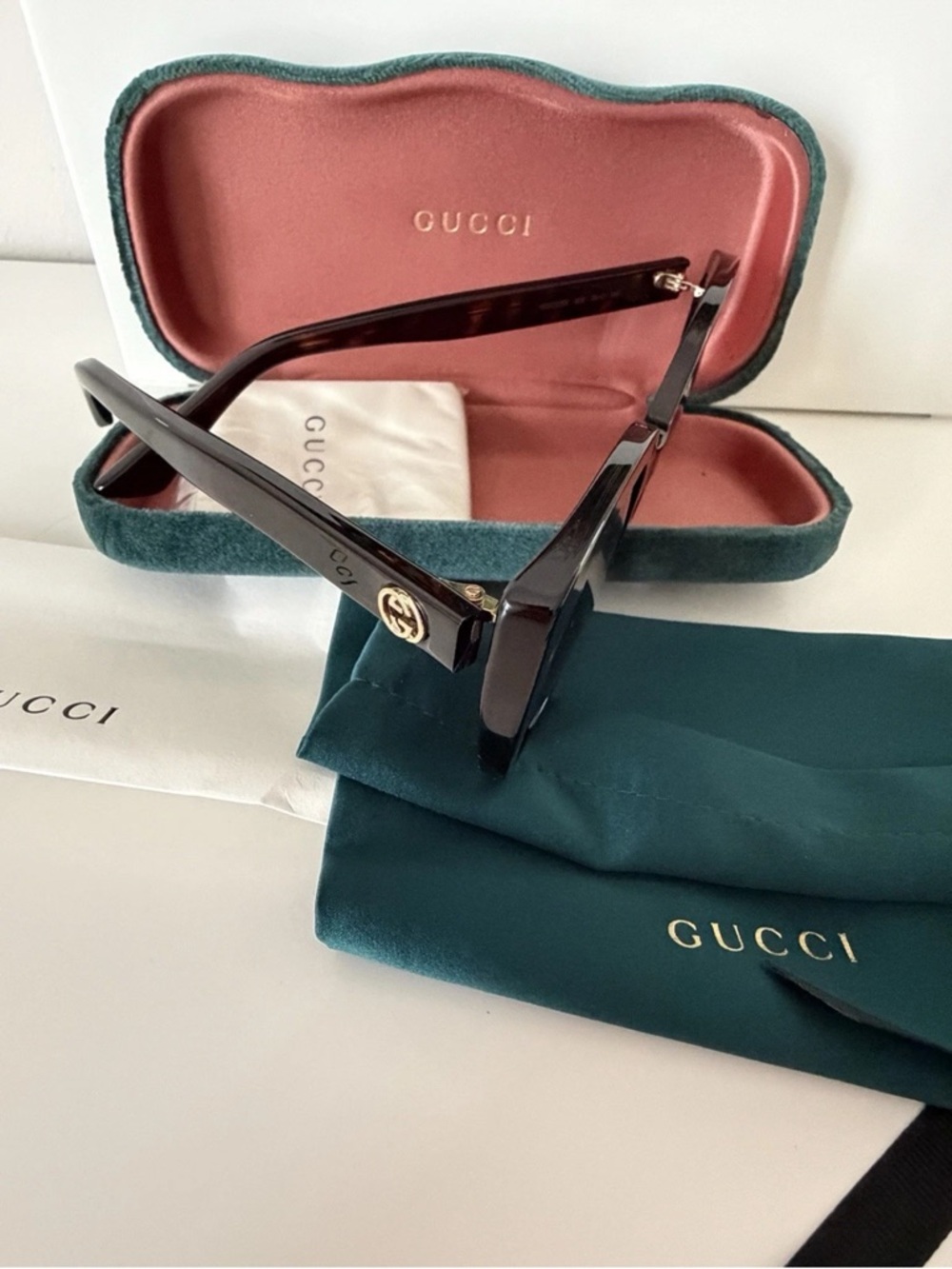 Gucci GG0325S 002 Oversized Square Sunglasses Brown NWT - Picture 9 of 11